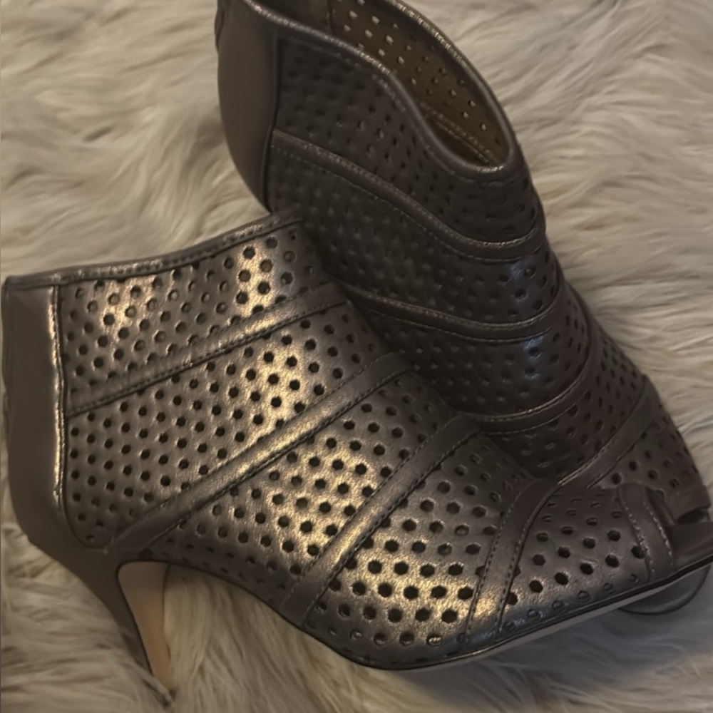 Elegant Perforated Ankle Boots